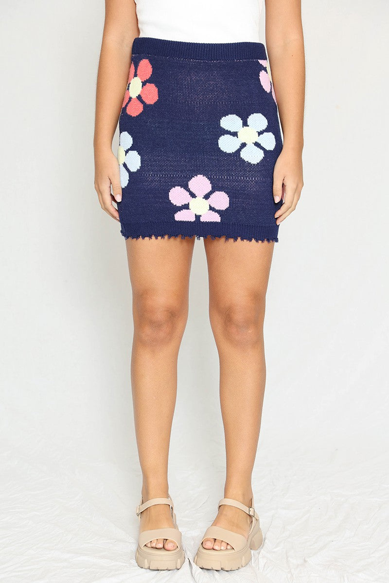 Flower Knit Skirt