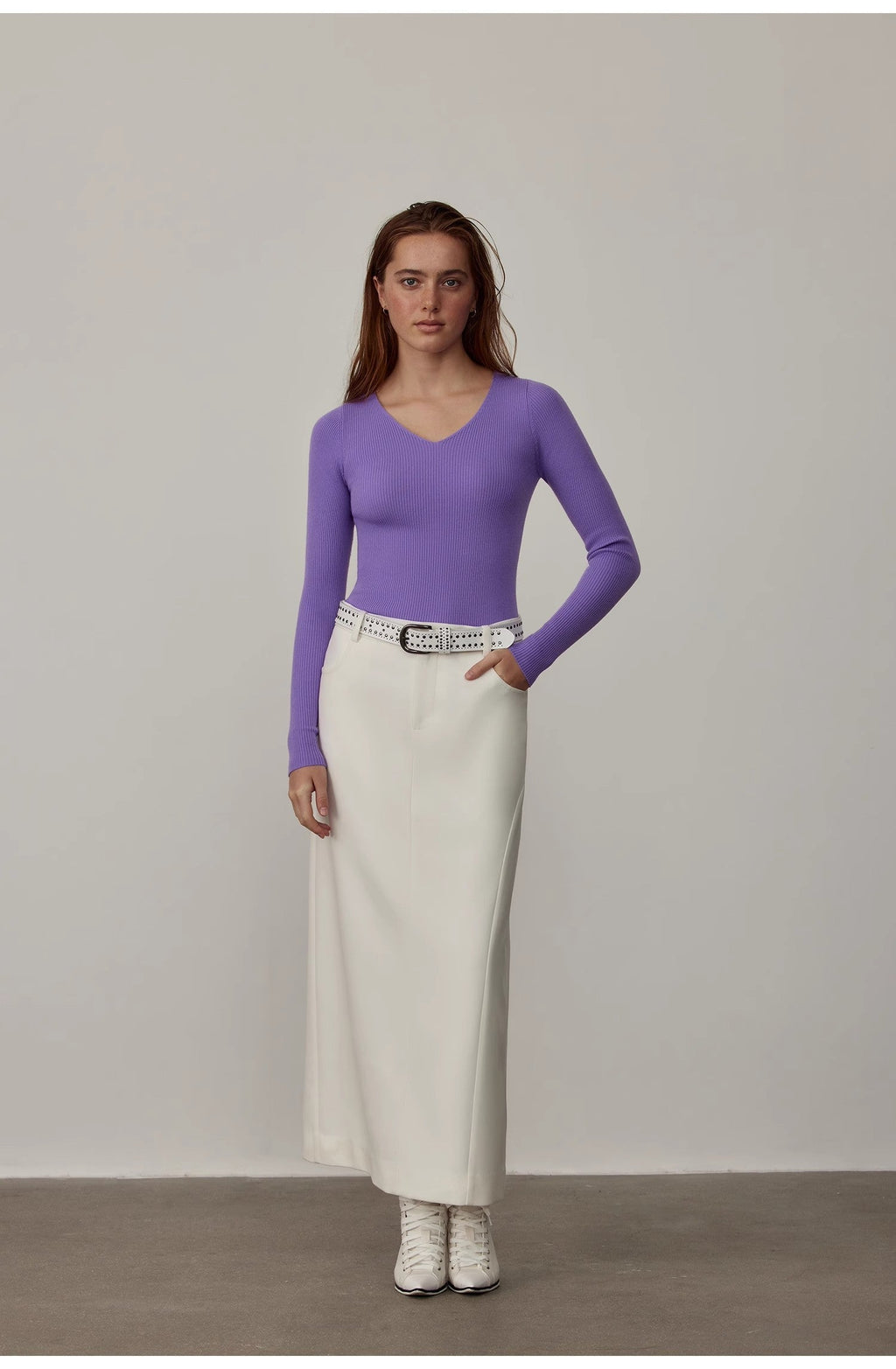 Low-Waisted Straight Skirt