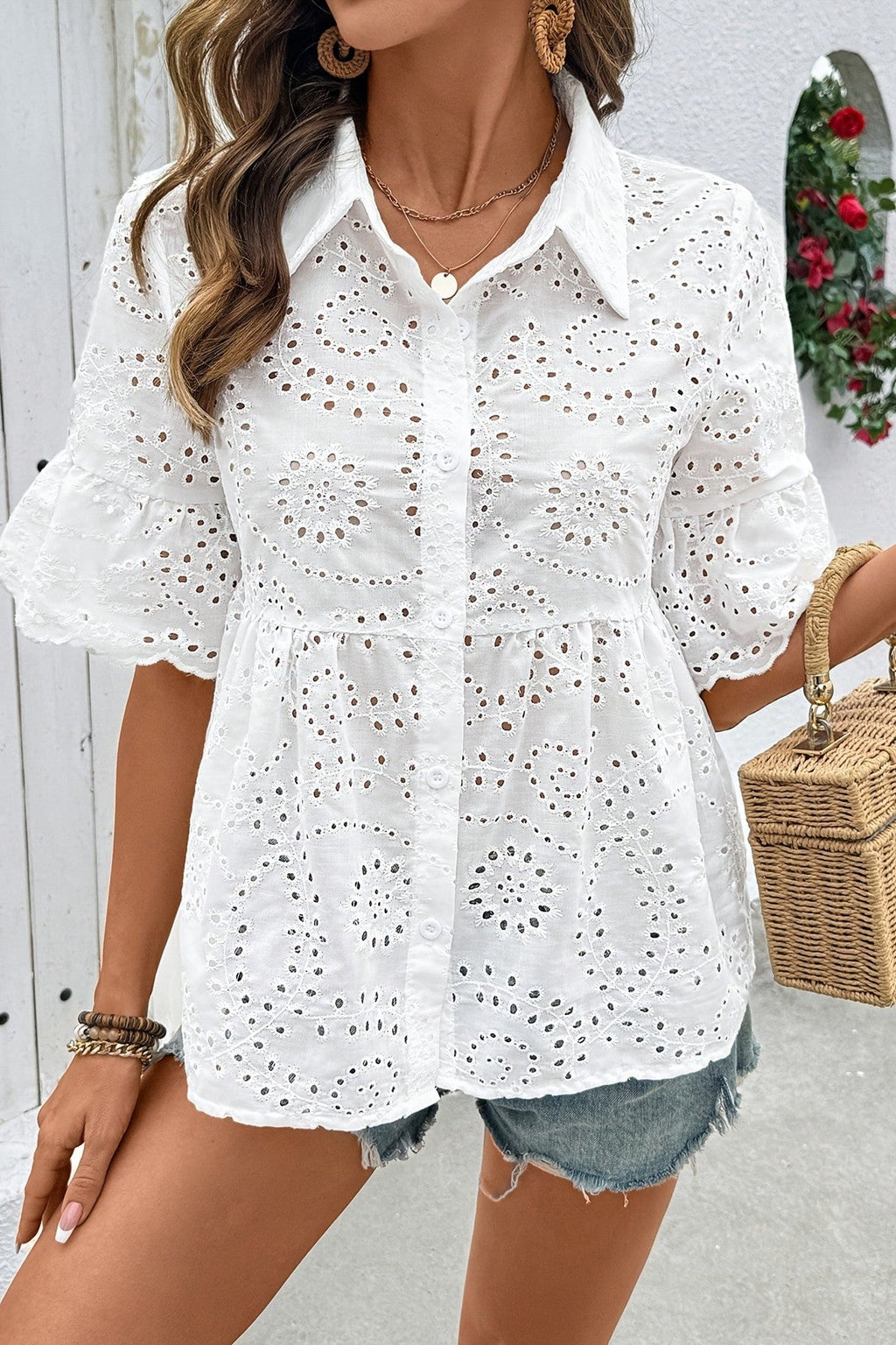 Ruffle Trim Top
